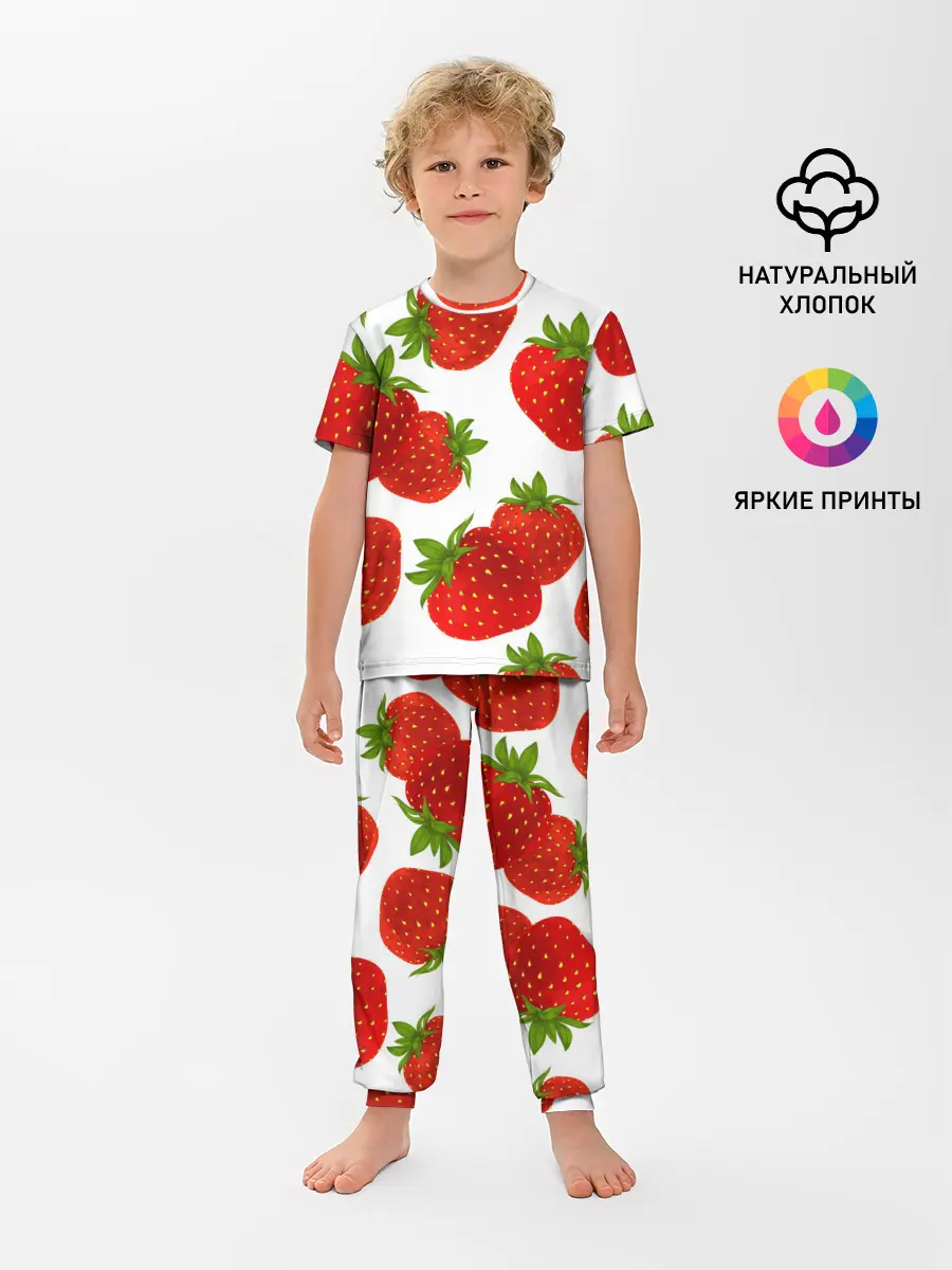 Детская пижама с брюками / Клубника
