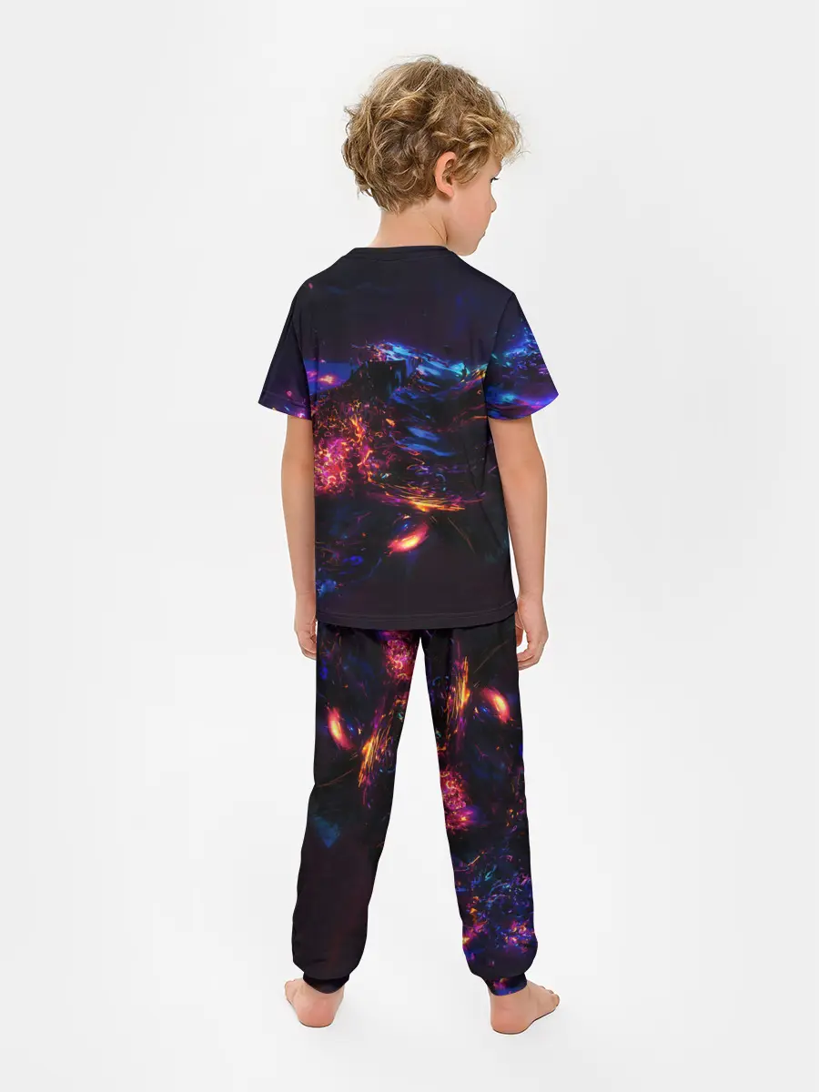 Детская пижама с брюками / ФРАКТАЛЬНЫЙ НЕОН