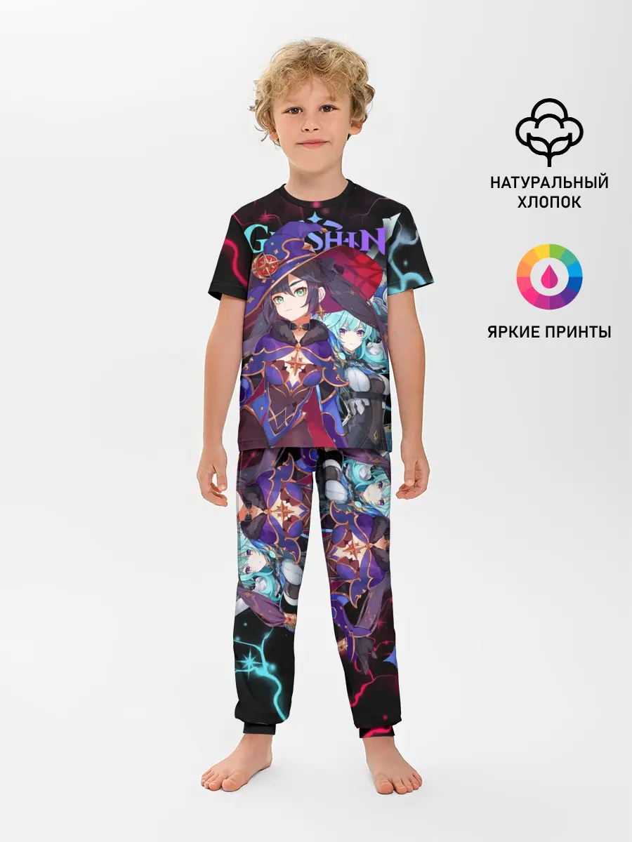 Детская пижама с брюками / Мона и Эола, Genshin Impact