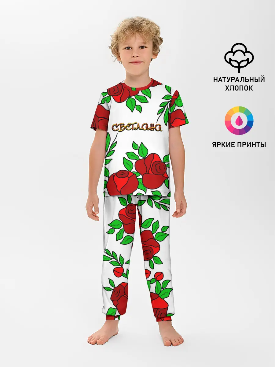Детская пижама с брюками / Светлана в розах
