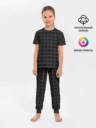 Детская пижама с брюками / Абстракция из многоугольников и линий