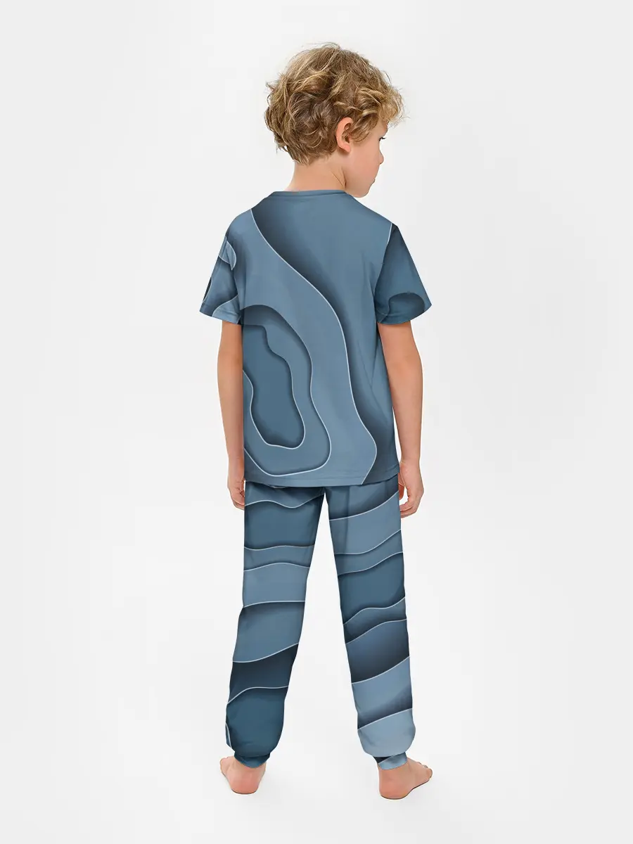 Детская пижама с брюками / Абстракция бумажные волны
