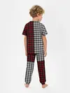 Детская пижама с брюками / Красно белая рубашка в клетку