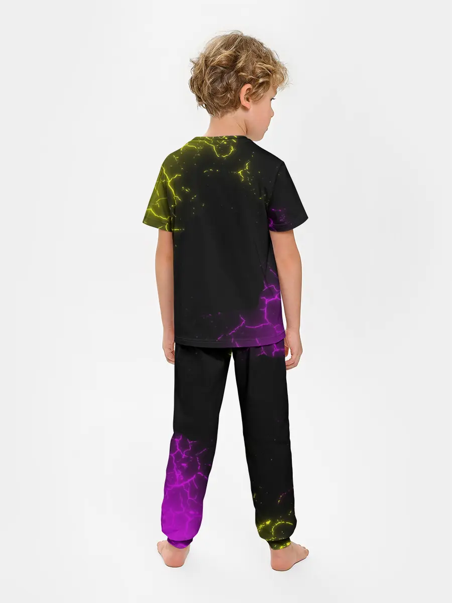 Детская пижама с брюками / PUBG RETRO NEON / ПАБГ НЕОН