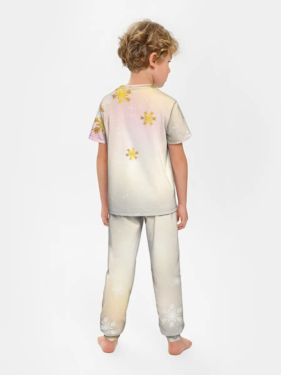 Детская пижама с брюками / Новогодний кот