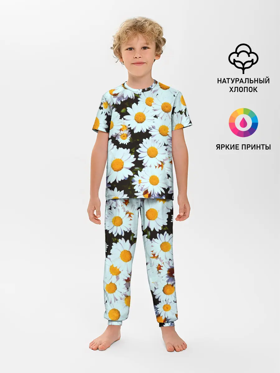 Детская пижама с брюками / Ромашки