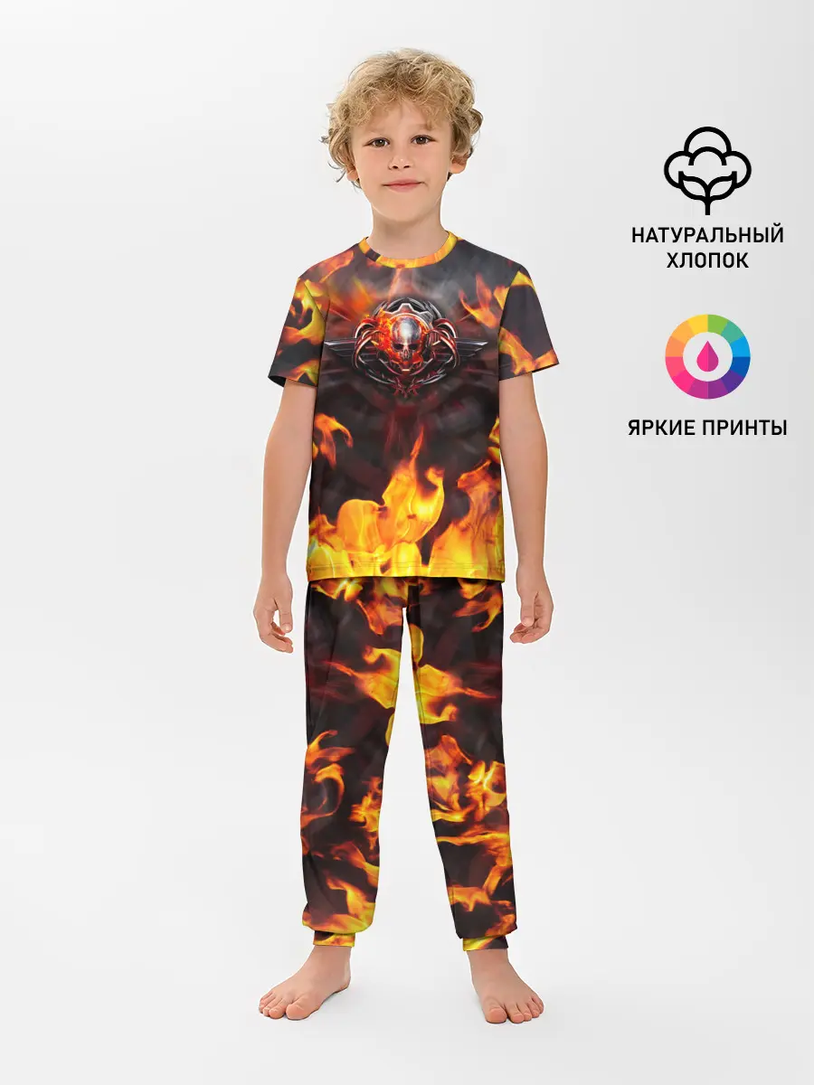 Детская пижама с брюками / FIRE GEARS OF WAR | ПОСТЕР В ОГНЕ