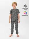 Детская пижама с брюками / Черно-белый ажурный узор