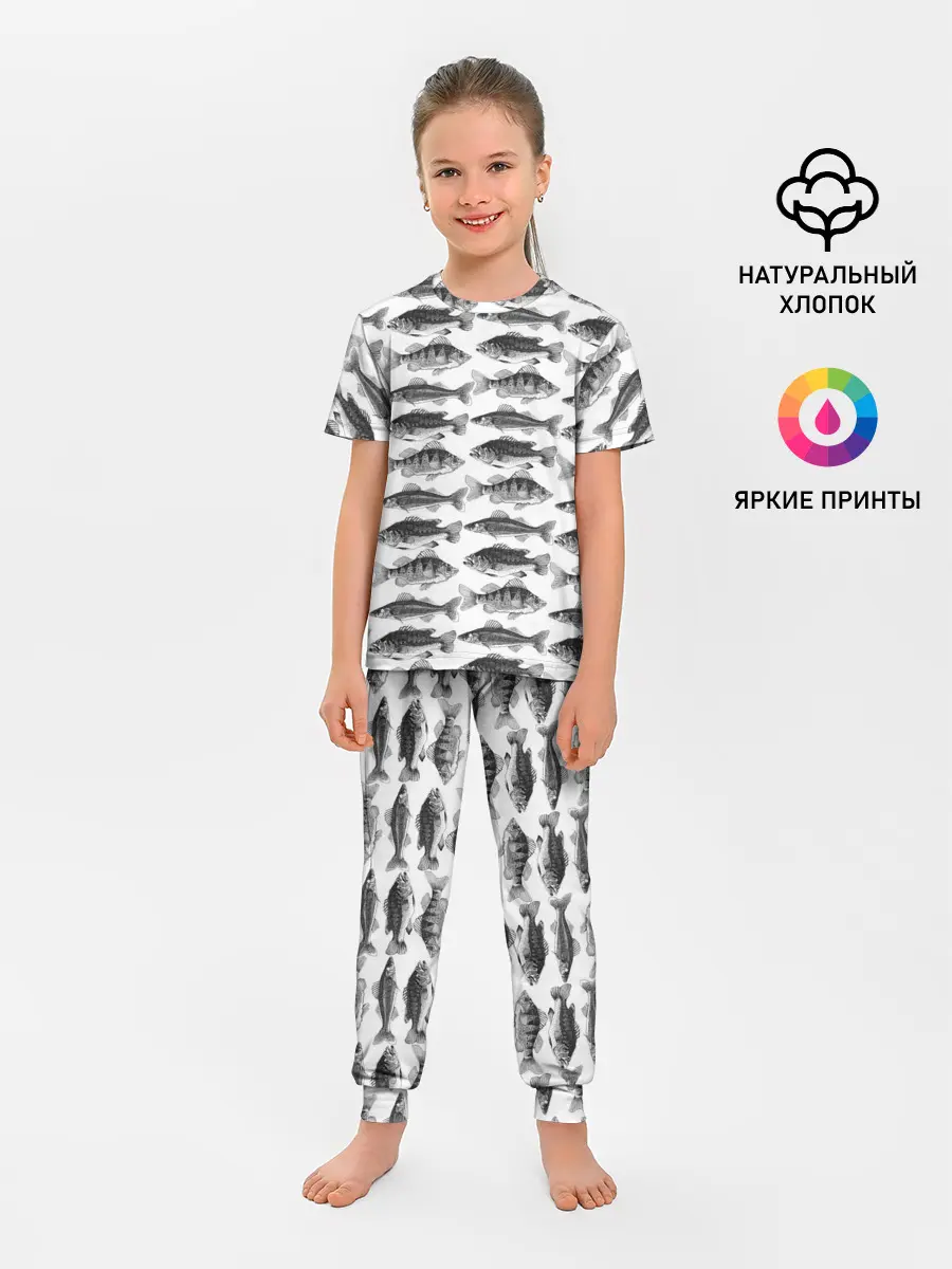 Детская пижама с брюками / рыбки