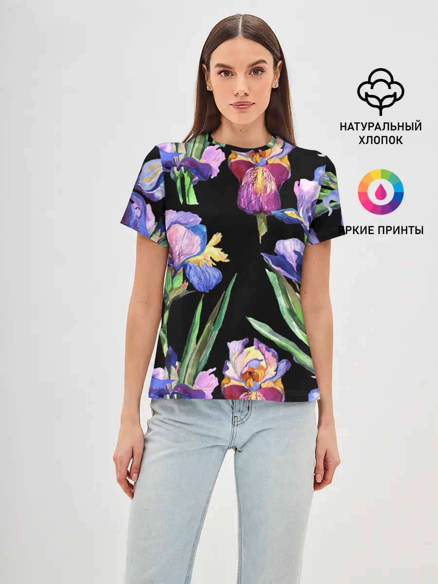 Женская базовая футболка / Ирисы