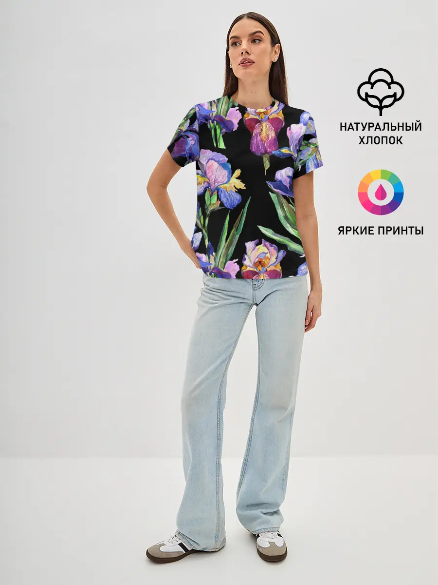 Женская базовая футболка / Ирисы