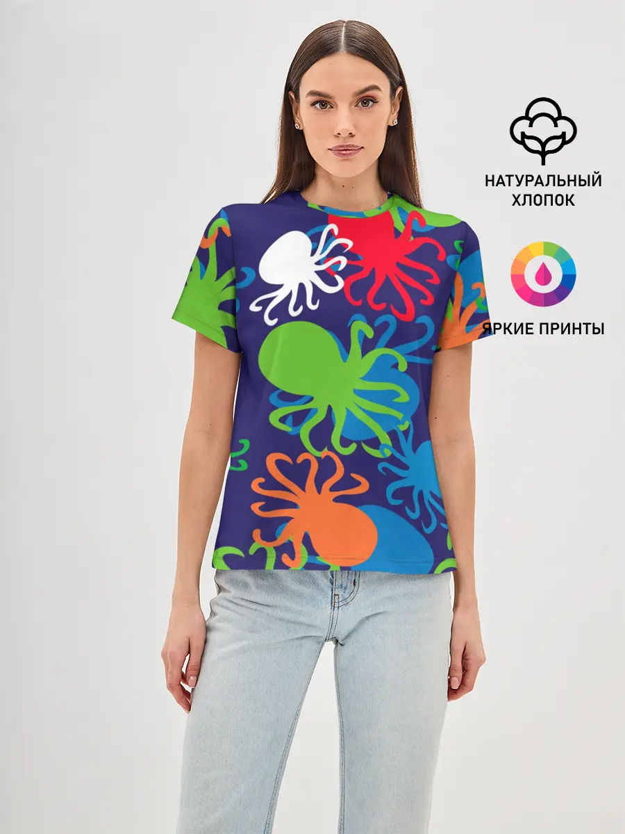 Женская базовая футболка / Осьминоги