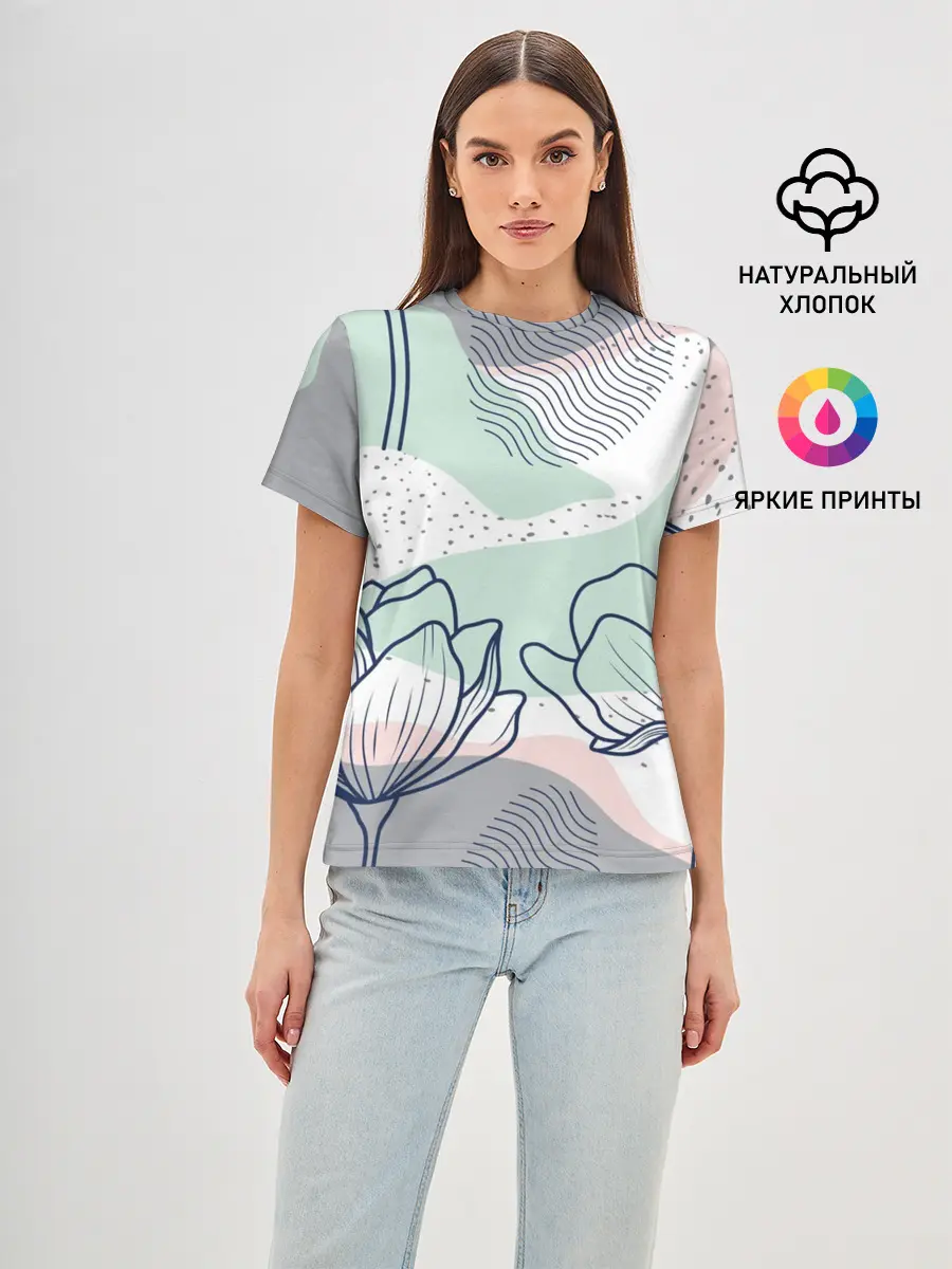 Женская базовая футболка / Цветы