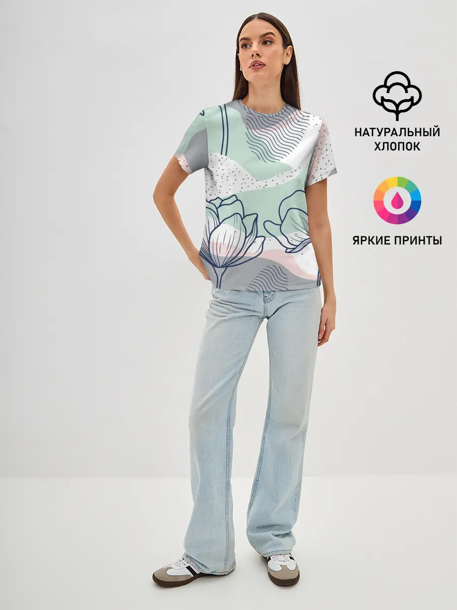 Женская базовая футболка / Цветы