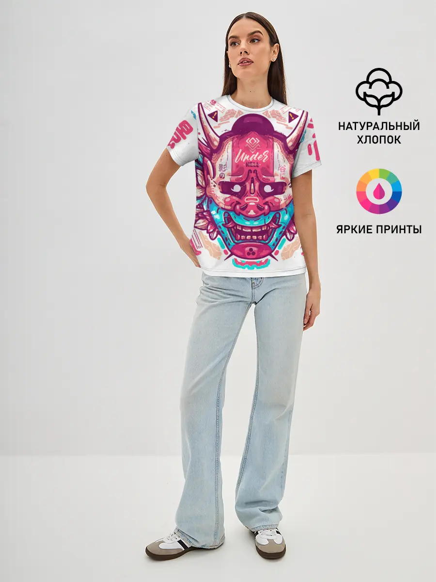 Женская базовая футболка / Маска Ханья светлая