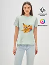 Женская базовая футболка / Котенок покемон пикачу арт