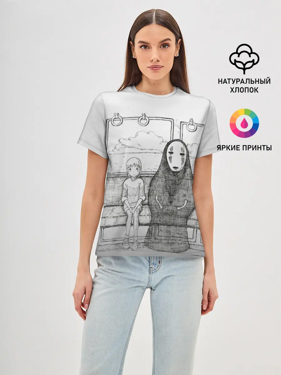 Женская базовая футболка / Тихиро и Каонаси