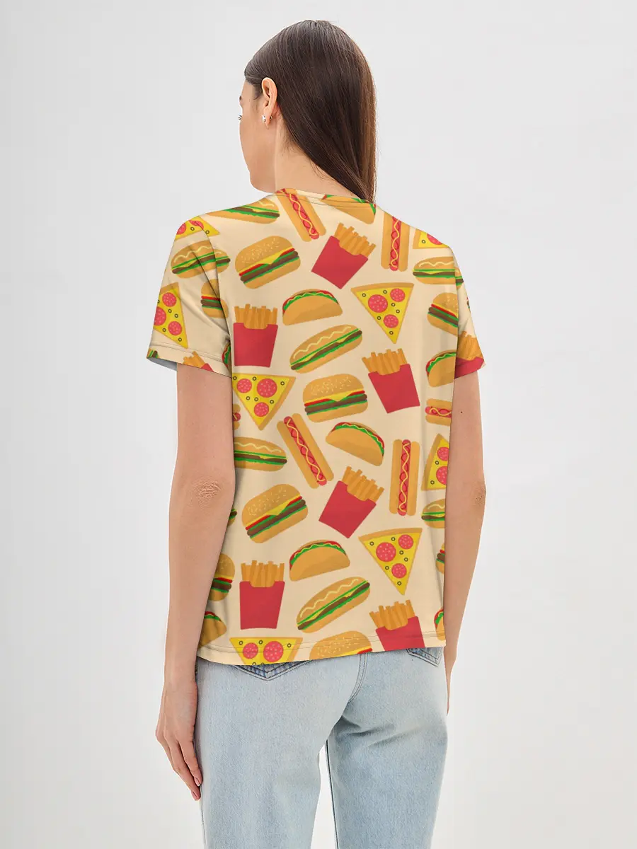 Женская базовая футболка / Фастфуд