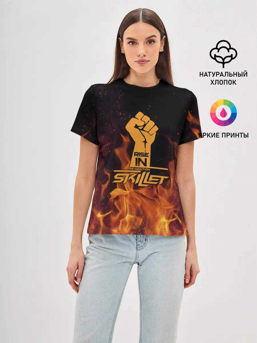 Женская базовая футболка / Rise in revolution - Skillet