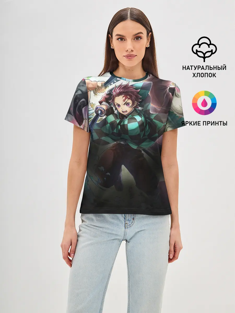 Женская базовая футболка / КЛИНОК РАССЕКАЮЩИЙ ДЕМОНОВ