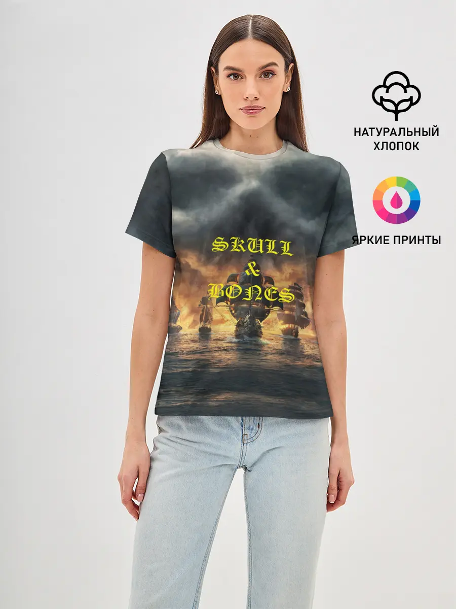 Женская базовая футболка / Skull & Bones | Пираты
