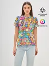 Женская базовая футболка / цветы цветочки