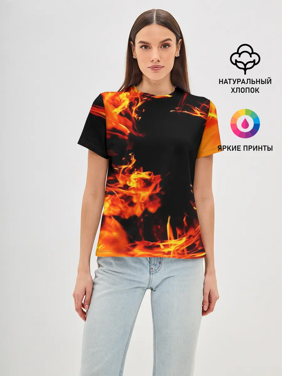 Женская базовая футболка / ОГОНЬ | FIRE