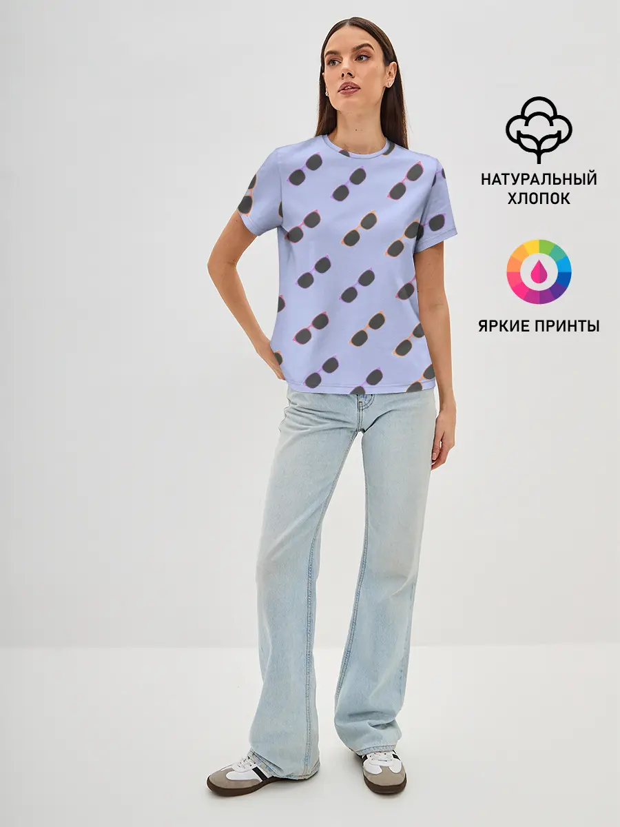 Женская базовая футболка / Разноцветные очки