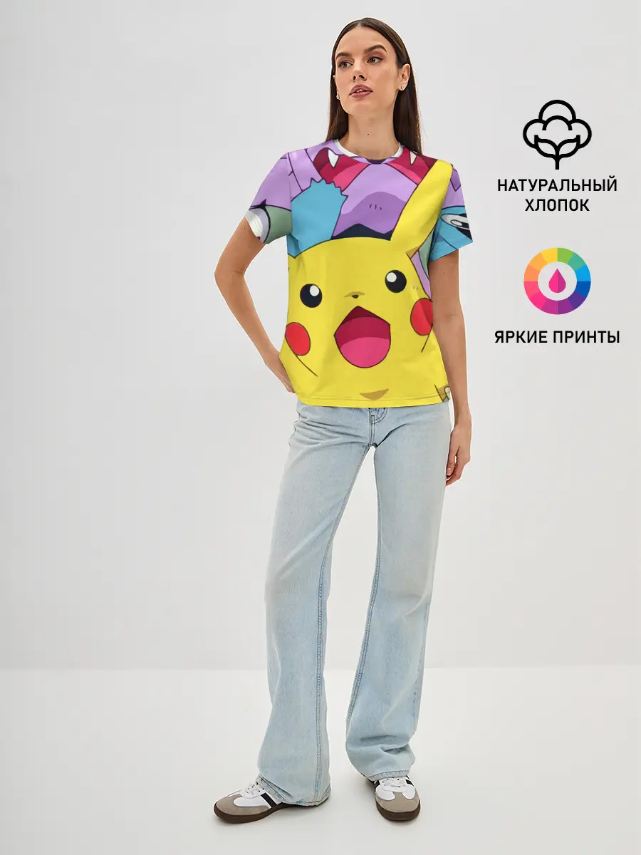 Женская базовая футболка / Pokemon bros