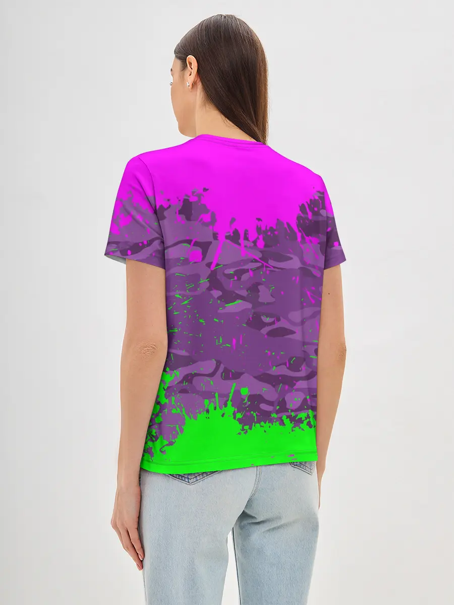 Женская базовая футболка / 3D Neon Monkey