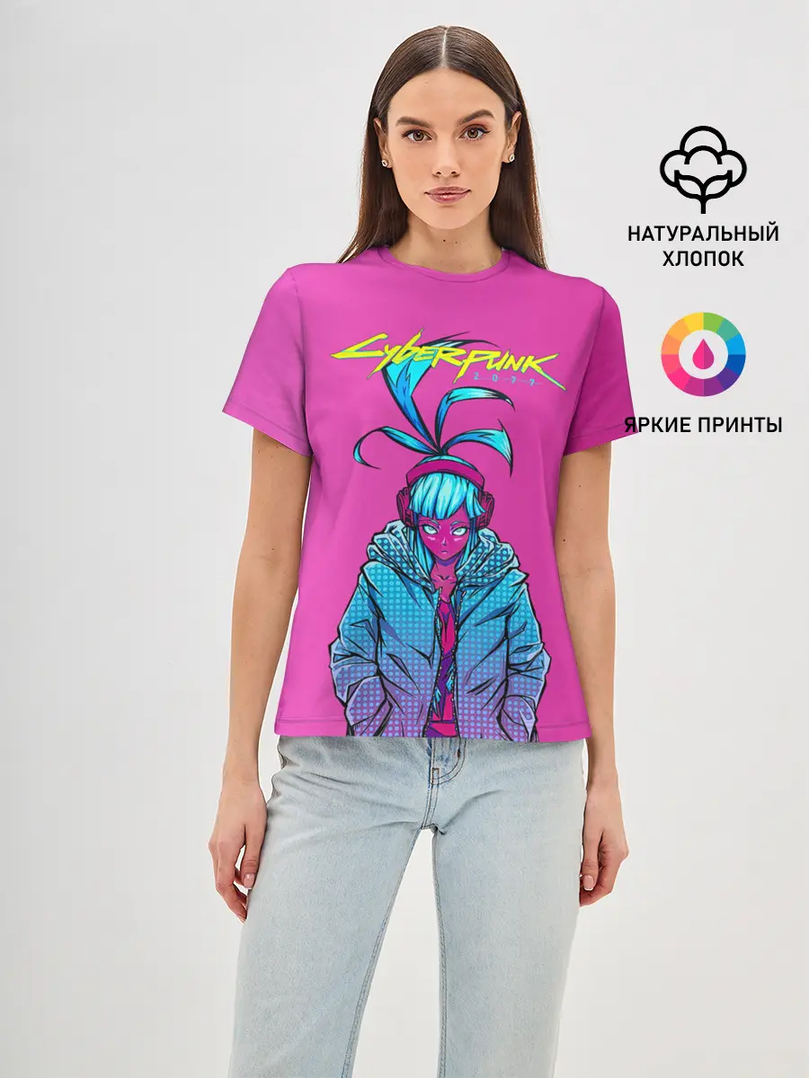 Женская базовая футболка / Cyberpunk 2077