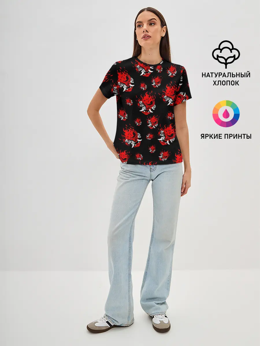 Женская базовая футболка / SAMURAI 2077 PATTERN