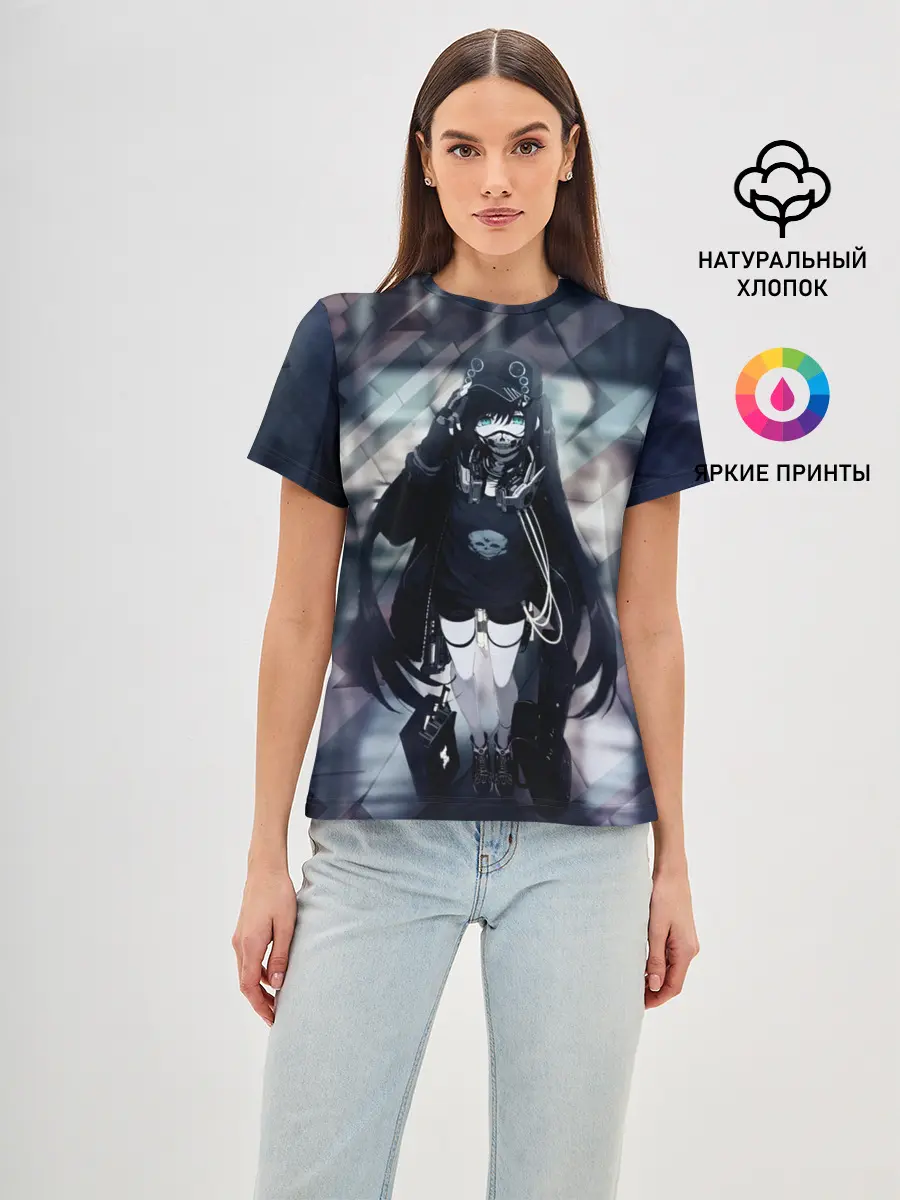 Женская базовая футболка / Anime Cyber