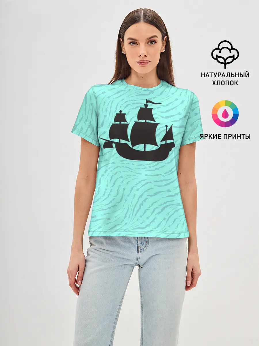 Женская базовая футболка / Корабль
