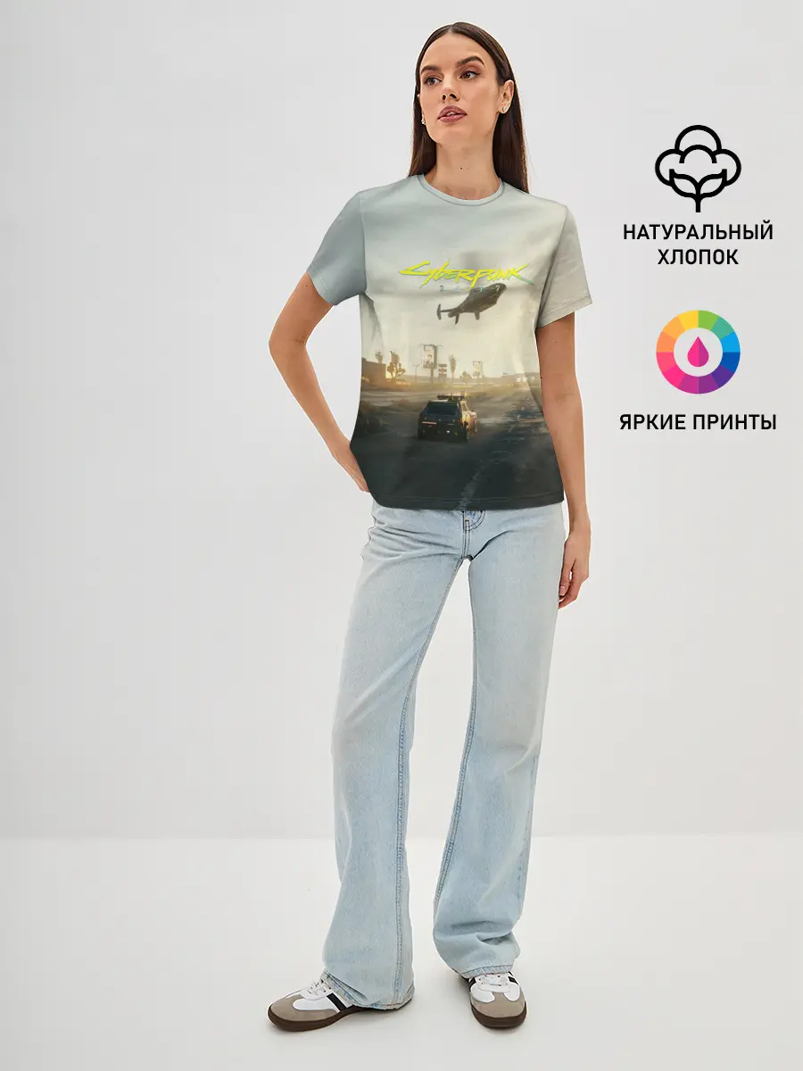 Женская базовая футболка / CYBERPUNK 2077 | КИБЕРПАНК