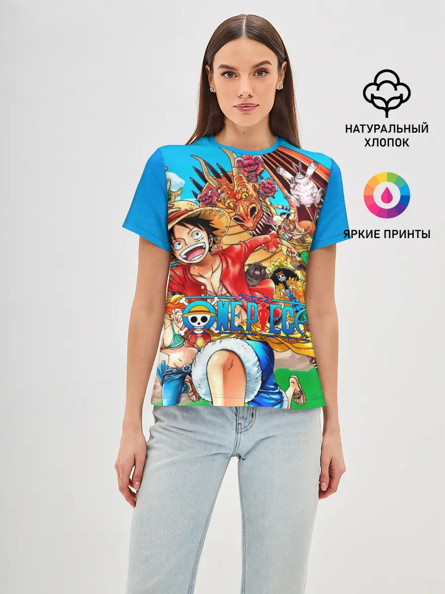 Женская базовая футболка / куча мала One Piece