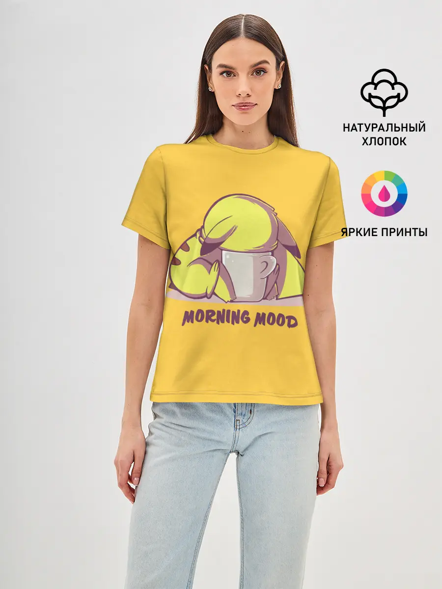 Женская базовая футболка / Pikachu morning mood