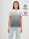 Женская базовая футболка / Черно-белый градиент