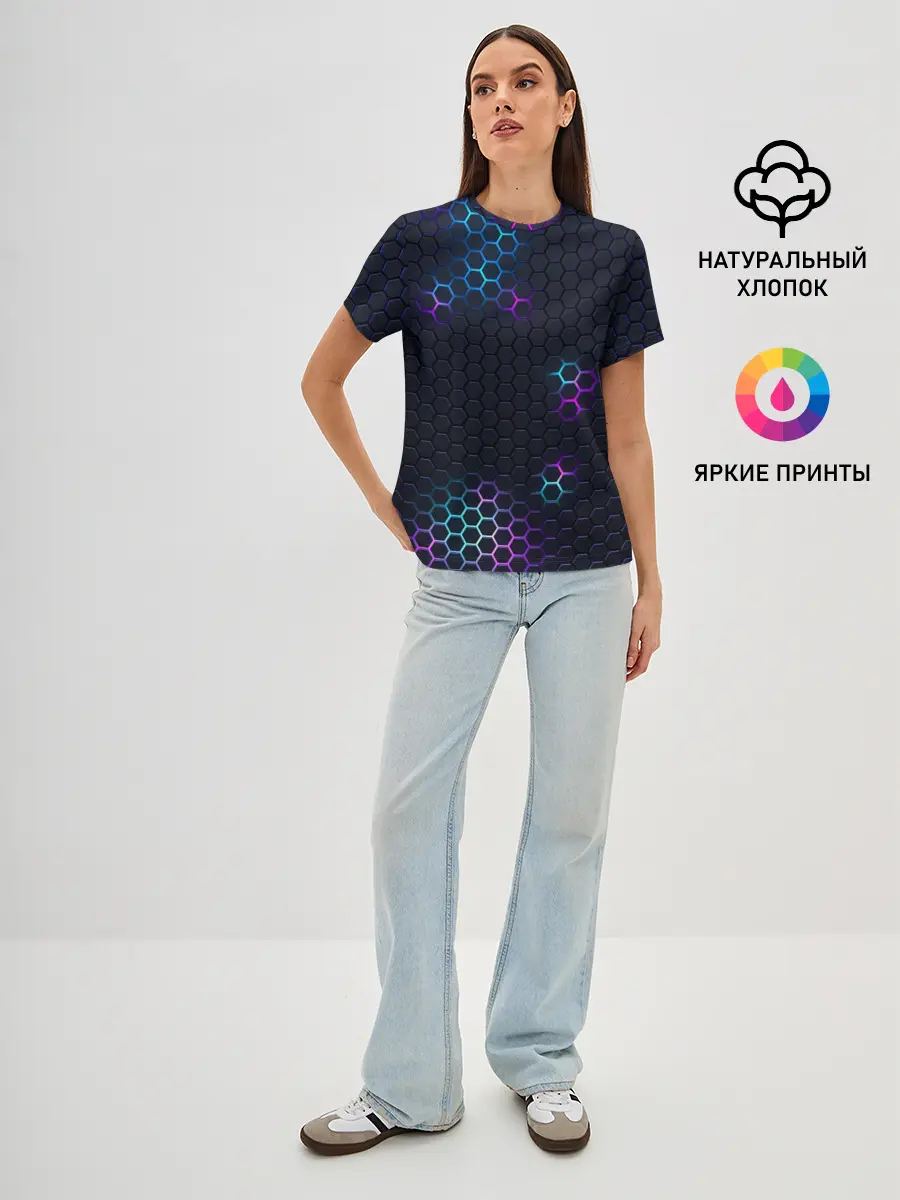 Женская базовая футболка / НЕОНОВАЯ БРОНЯ | НЕО БРОНЯ