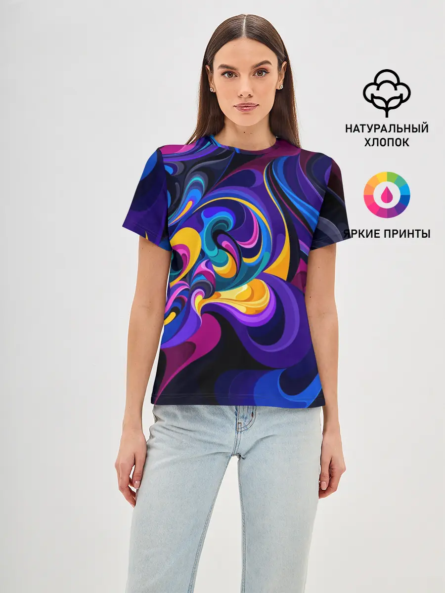 Женская базовая футболка / Абстрактный Узор