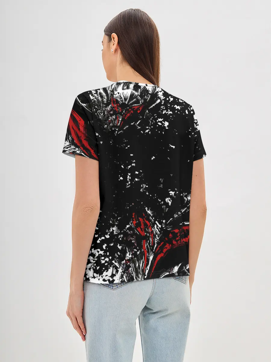 Женская базовая футболка / Берсерк Черная маска