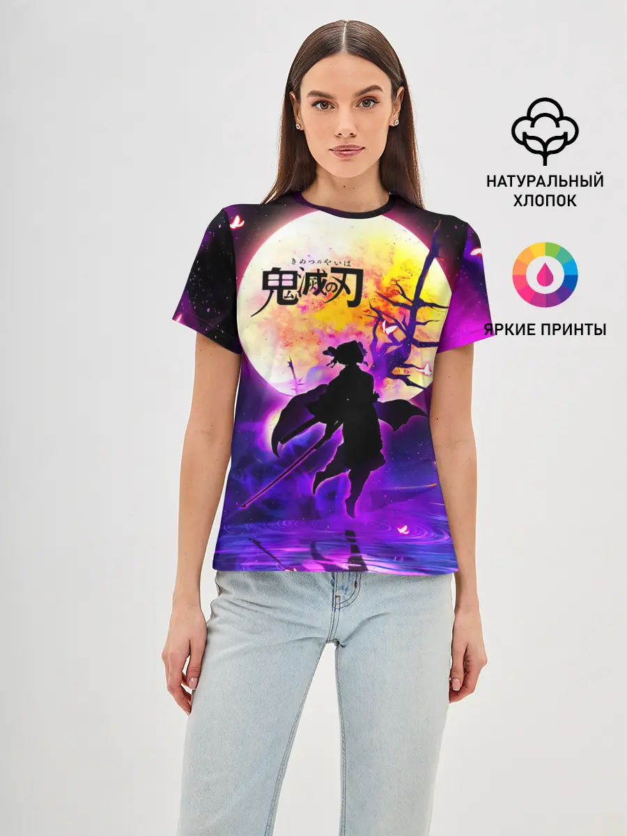 Женская базовая футболка / Шинобу Кочо Kimetsu no Yaiba