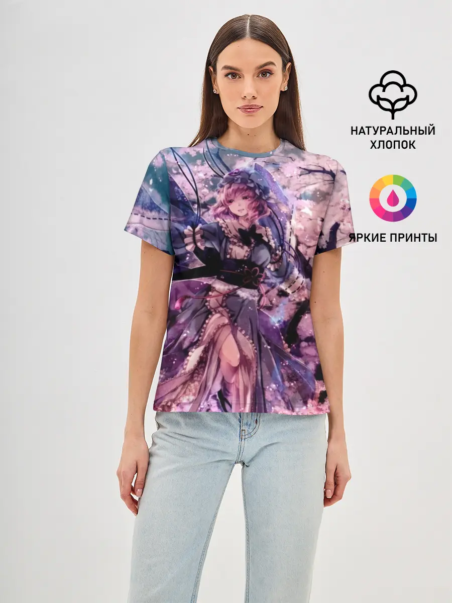 Женская базовая футболка / Anime Girl tree