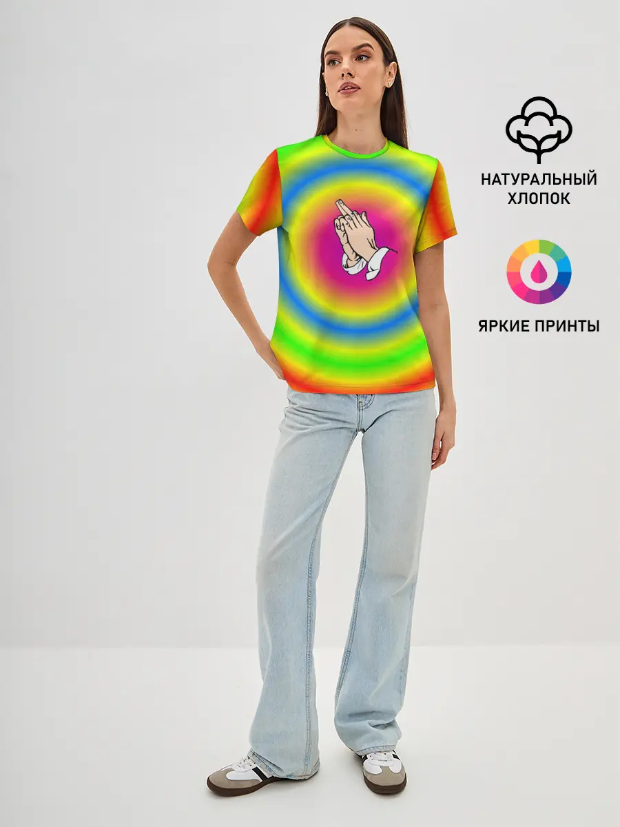 Женская базовая футболка / bright print
