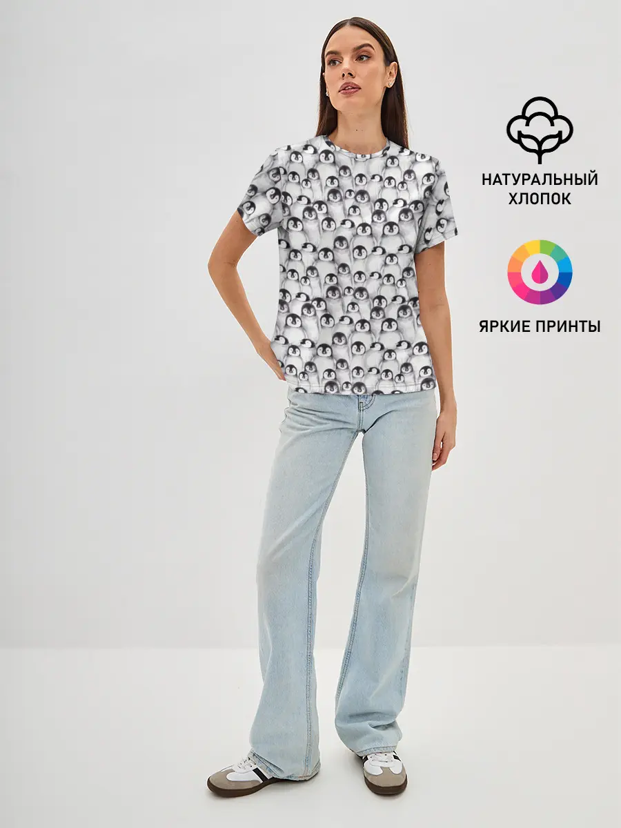 Женская базовая футболка / Пингвинчики