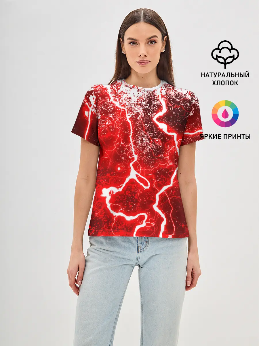 Женская базовая футболка / БРЫЗГИ КРАСОК