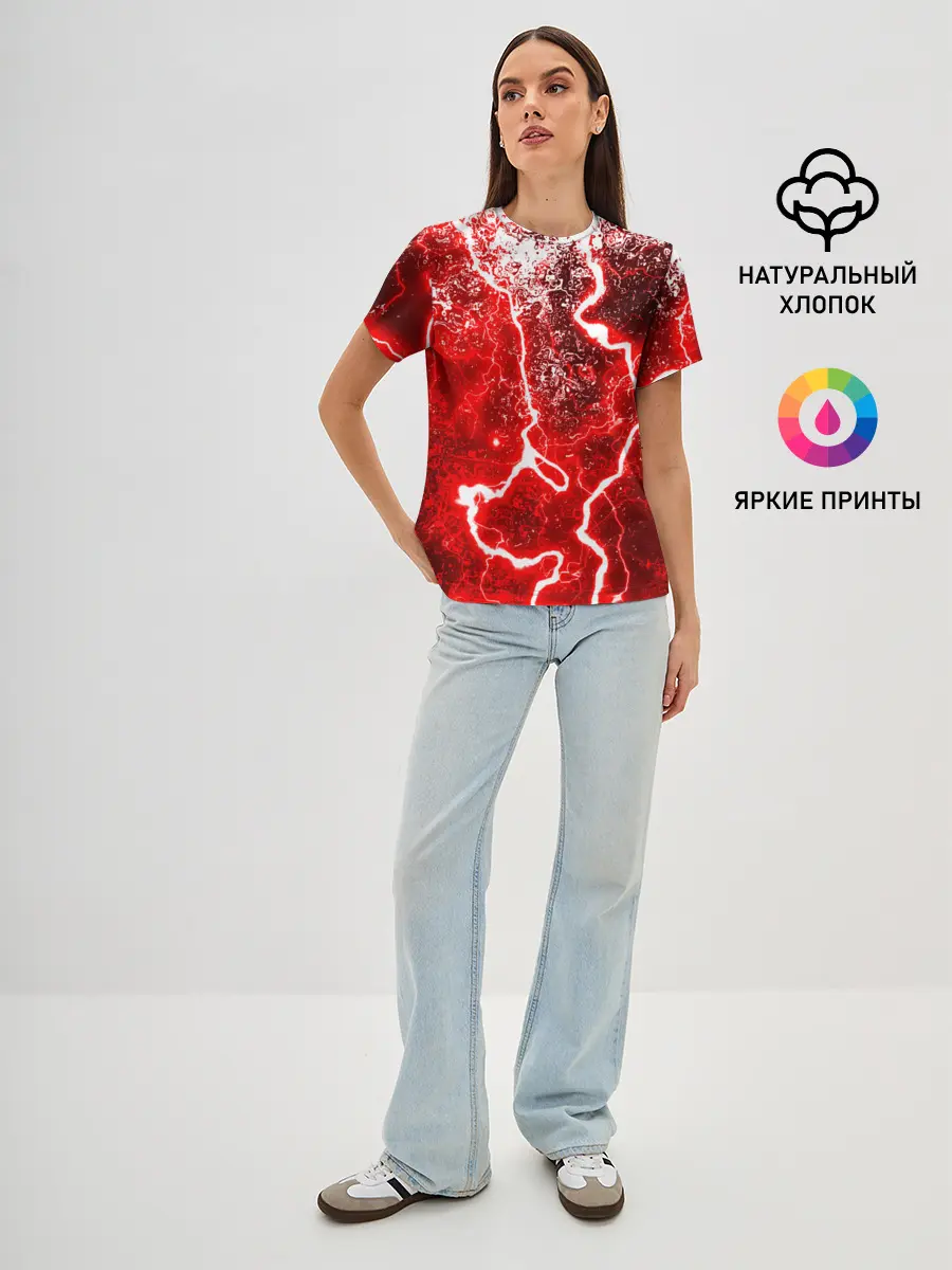 Женская базовая футболка / БРЫЗГИ КРАСОК