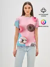 Женская базовая футболка / пончики
