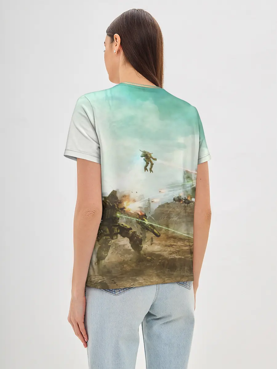 Женская базовая футболка / Битва мехов