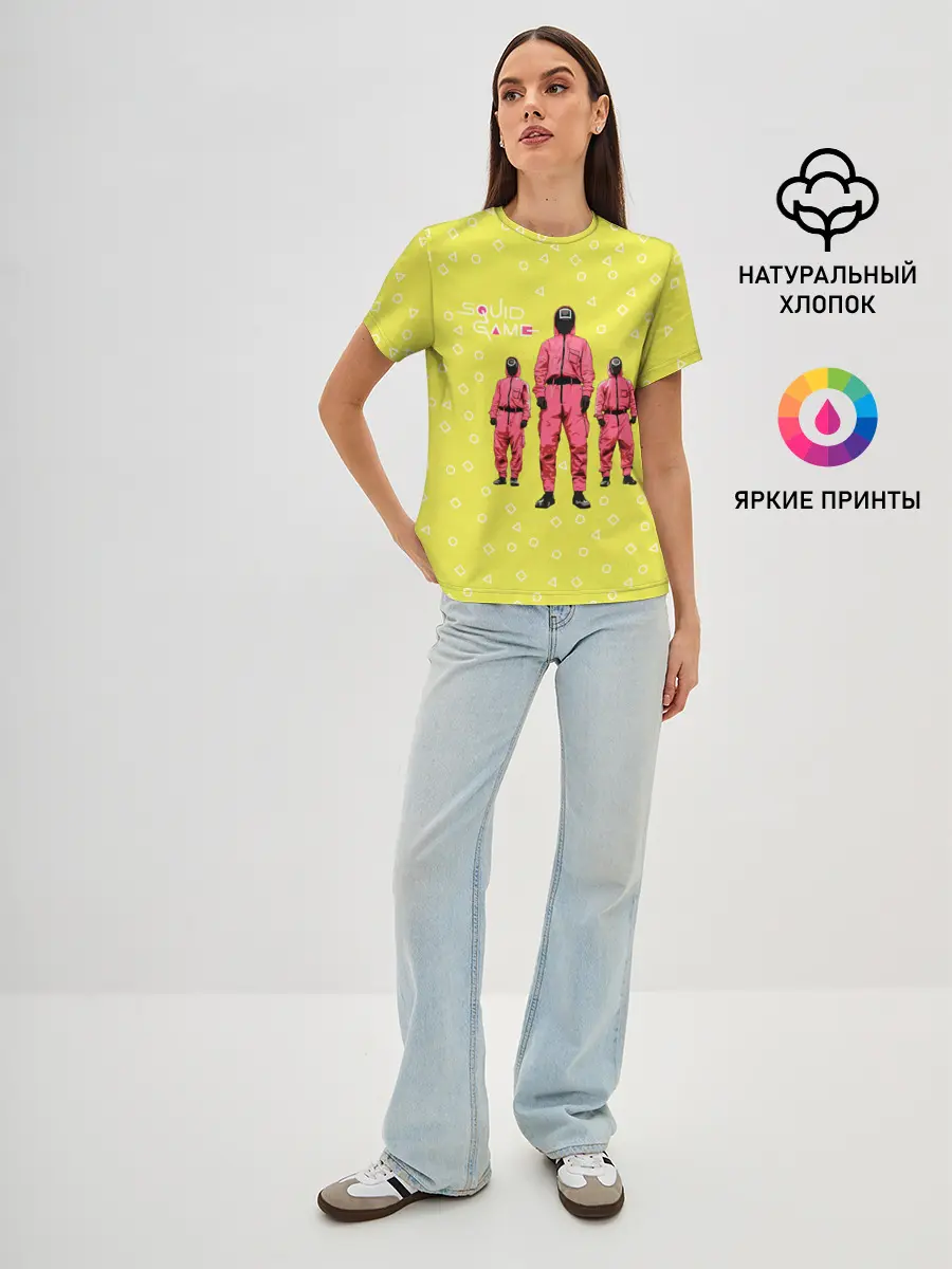 Женская базовая футболка / Игра в кальмара | Рабочие